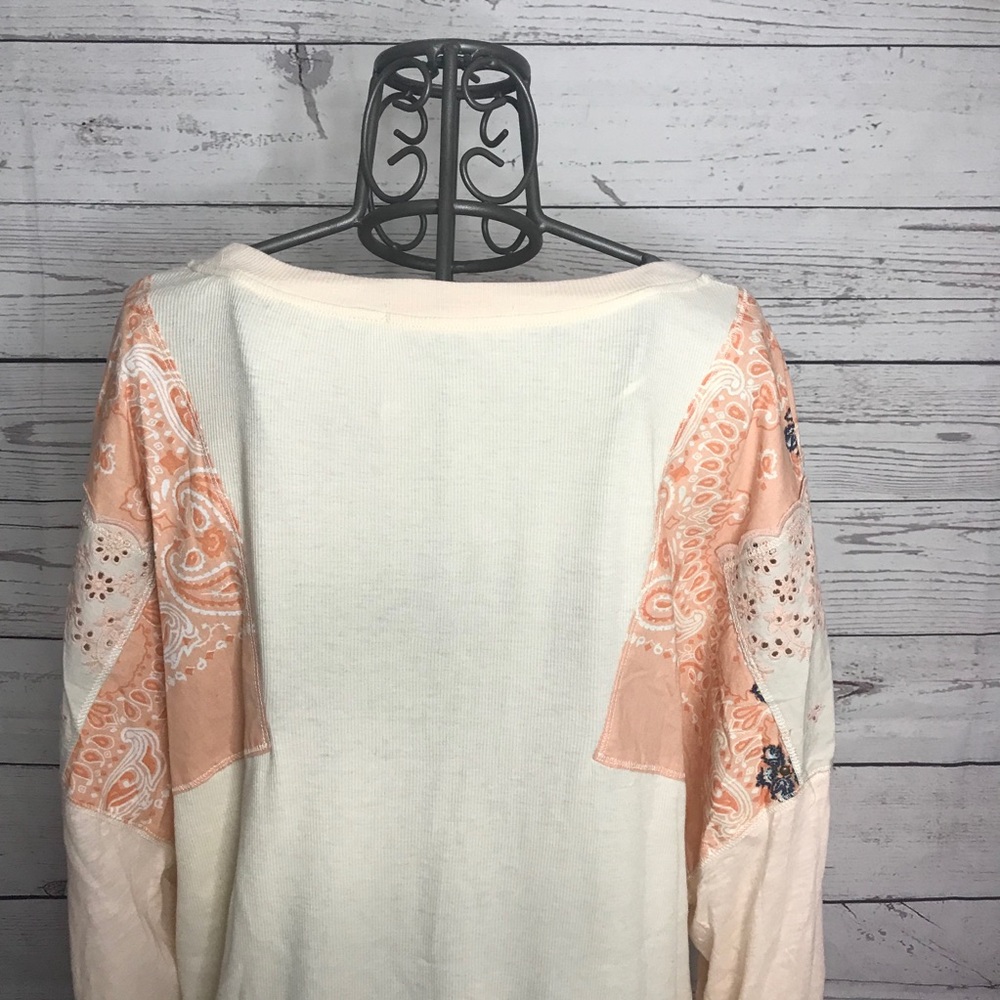 1) NWT We the Free Paisley & Floral Embroidered Top Size Medium - Picture 10 of 12